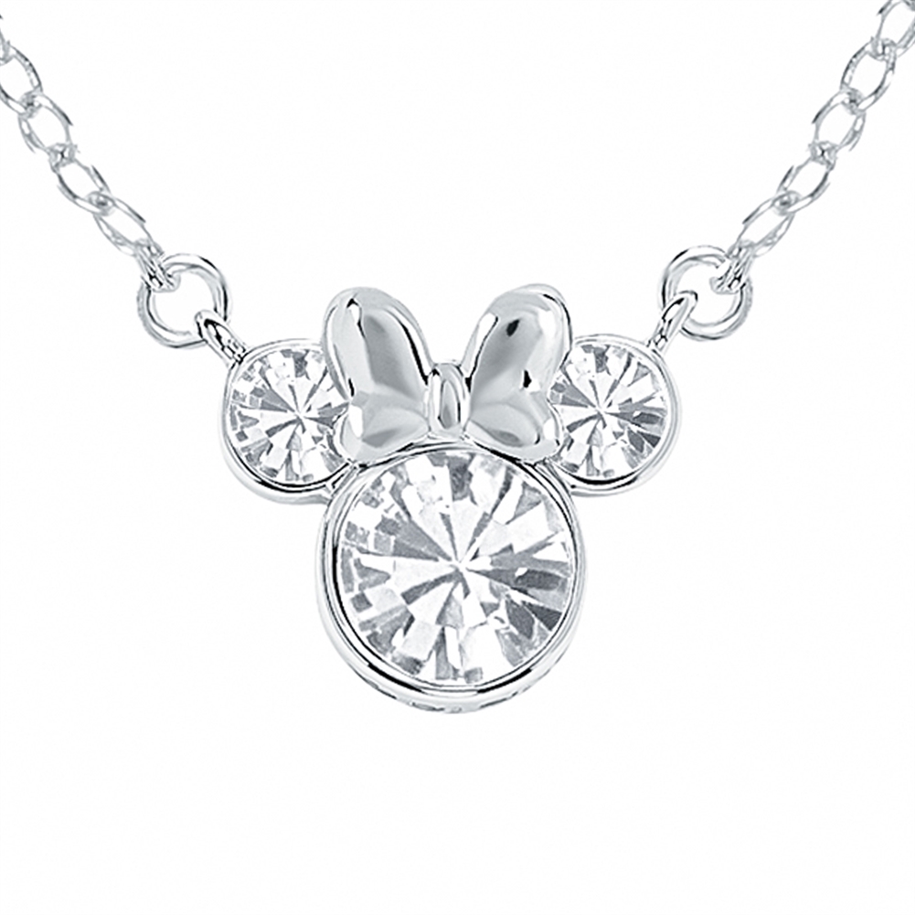 Peers Hardy Silver Sterling Disney Minnie Mouse Birthstone Month Necklaces (April)