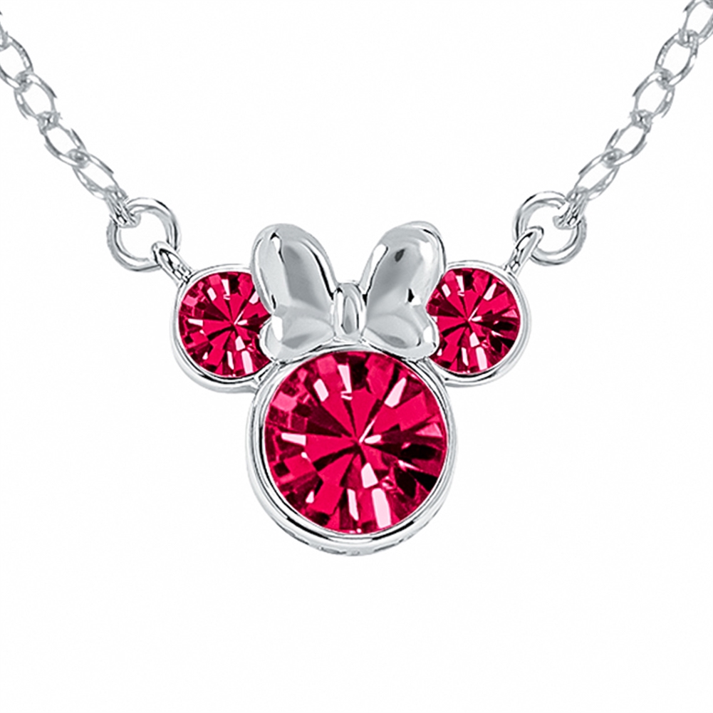 Peers Hardy Silver Sterling Disney Minnie Mouse Birthstone Month Necklaces (July)