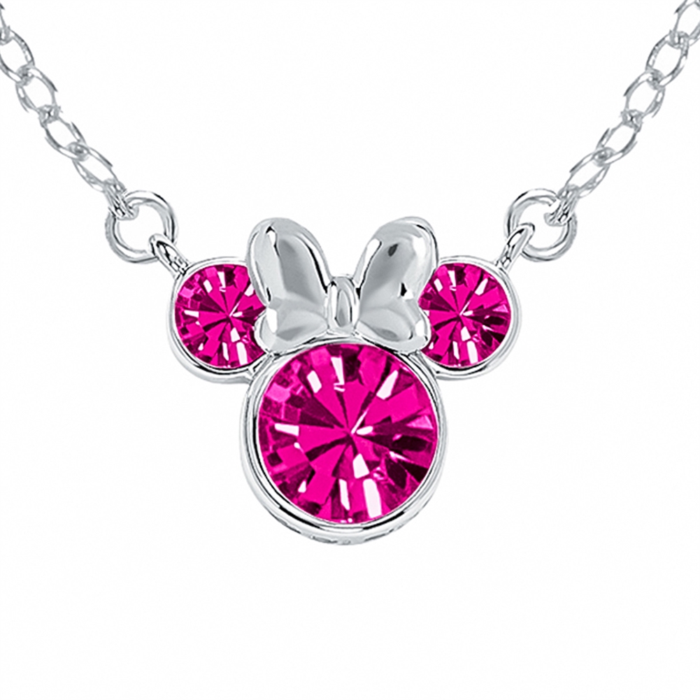 Peers Hardy Silver Sterling Disney Minnie Mouse Birthstone Month Necklaces (October)