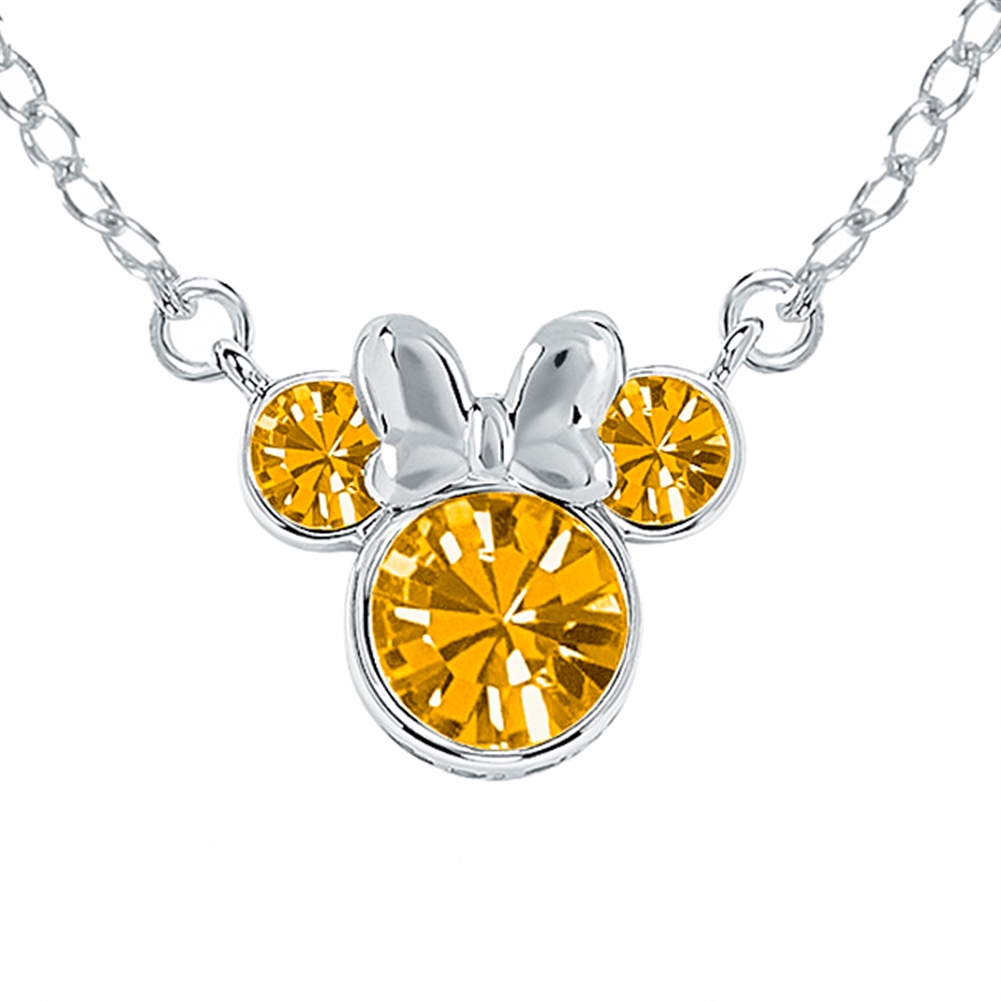 Peers Hardy Silver Sterling Disney Minnie Mouse Birthstone Month Necklaces (November)