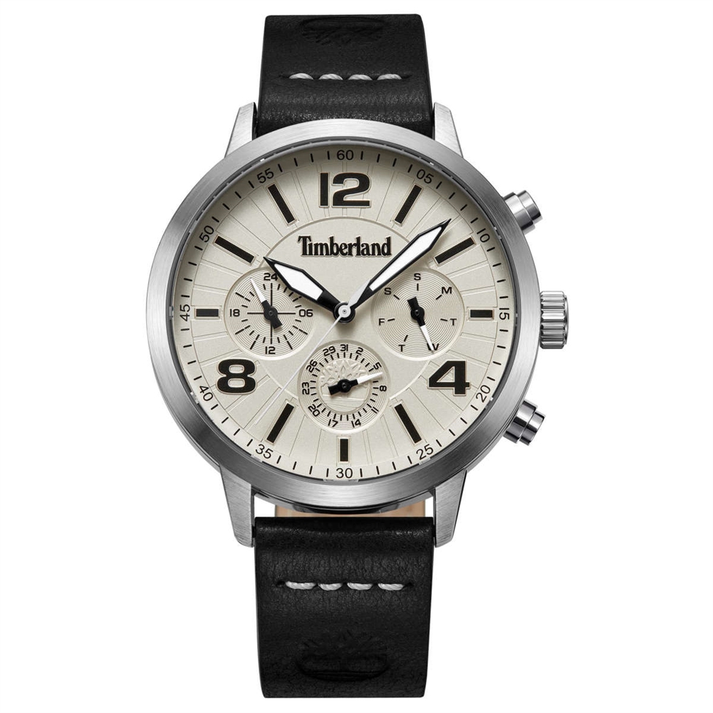 Peers Hardy Men's Black Timberland Louden Watches ( Leather Strap - 3Atm)