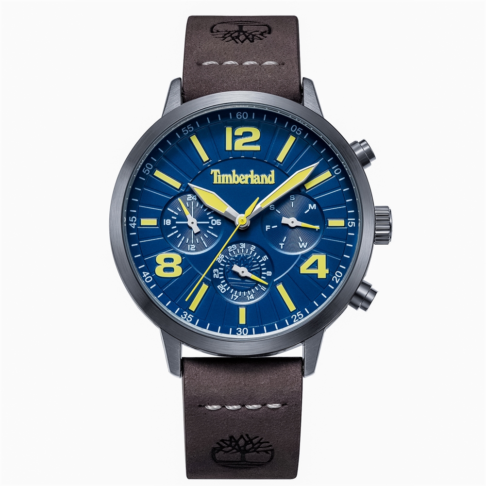 Peers Hardy Men's Brown Timberland Louden Watches (Gun Mutli Dial Leather Strap 3Atm)