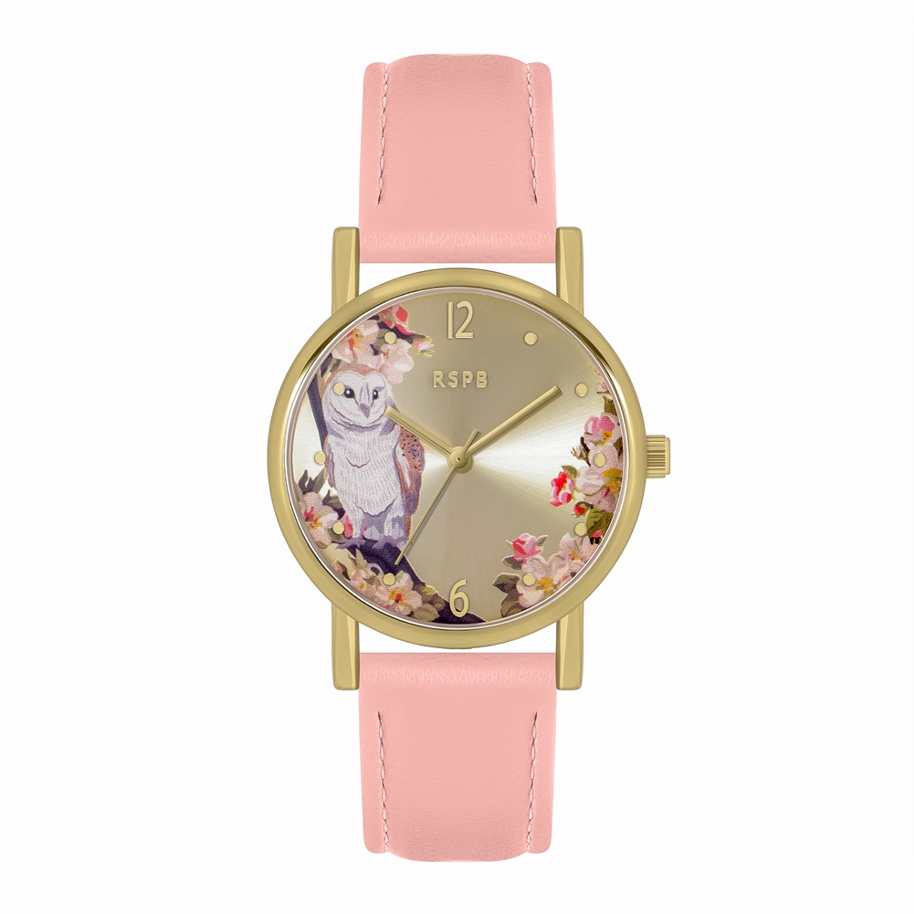 Peers Hardy Pink Rspb Adult Watches ( Owl)
