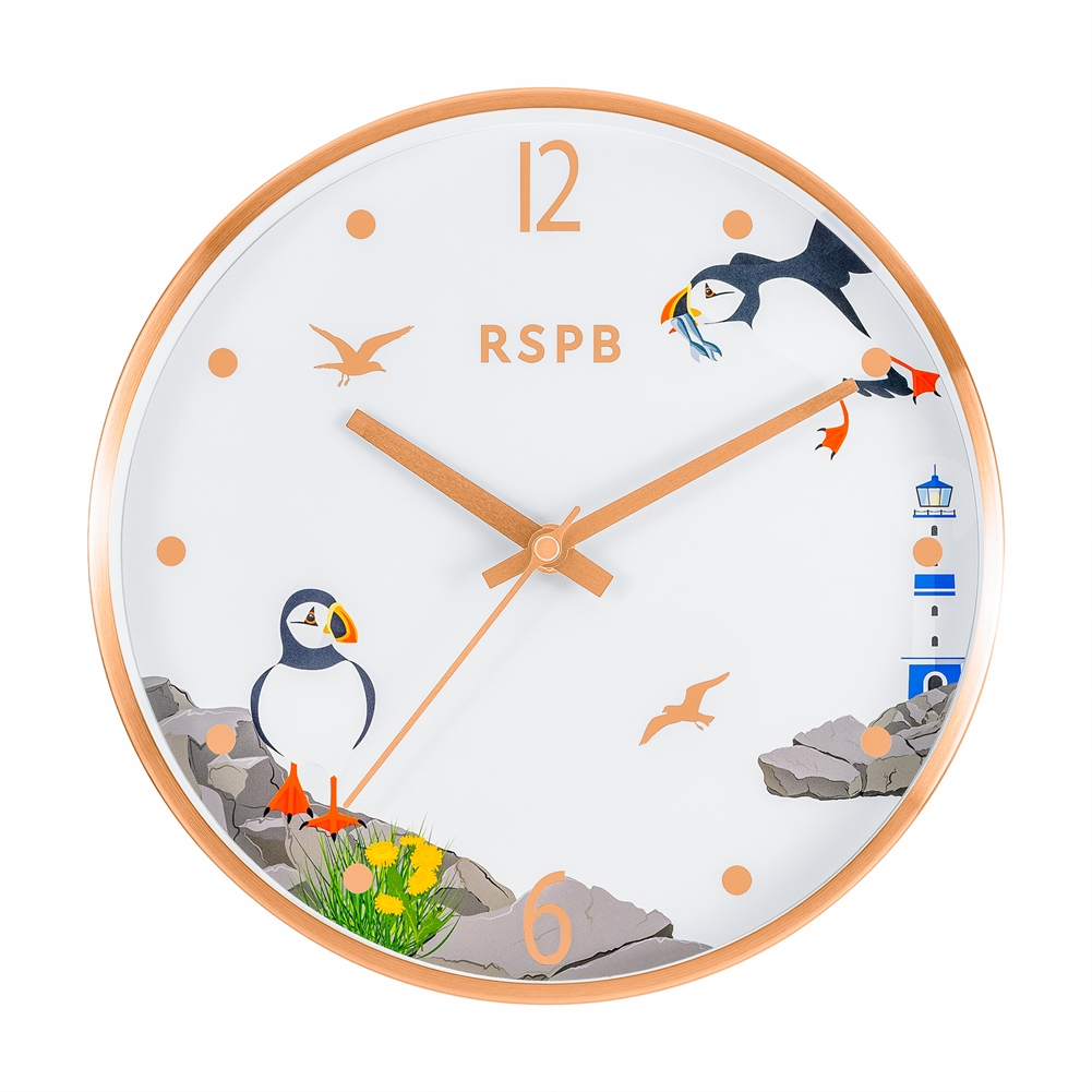 Peers Hardy Rspb Puffin Wall Clock