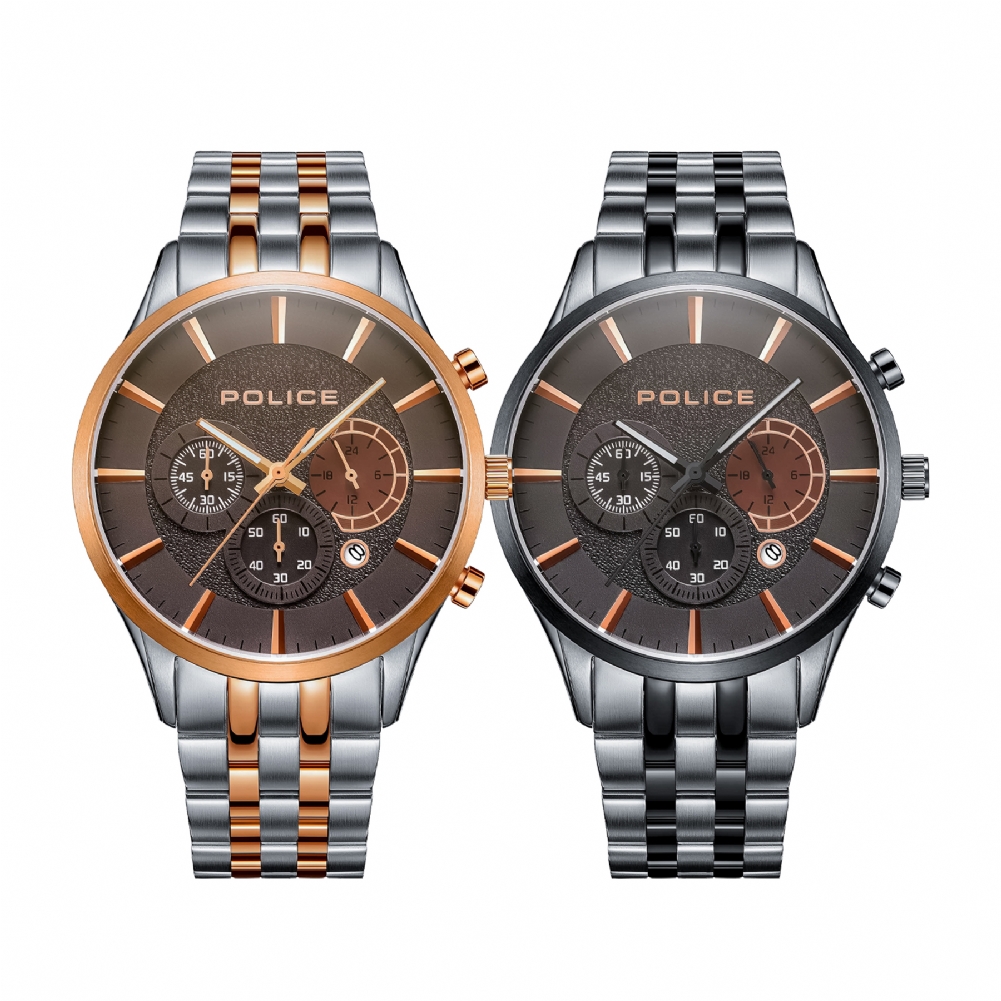 Peers Hardy Men's Gold/Silver/Black Police Cage Chrono Watches