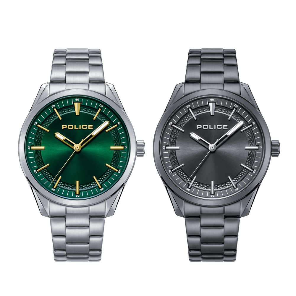 Peers Hardy Men's Green/Silver Police Gents Bracelet Watches
