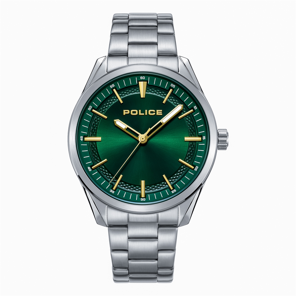 Peers Hardy Men's Green/Silver Police Gents Bracelet Watches ( Dial - Bracelet)