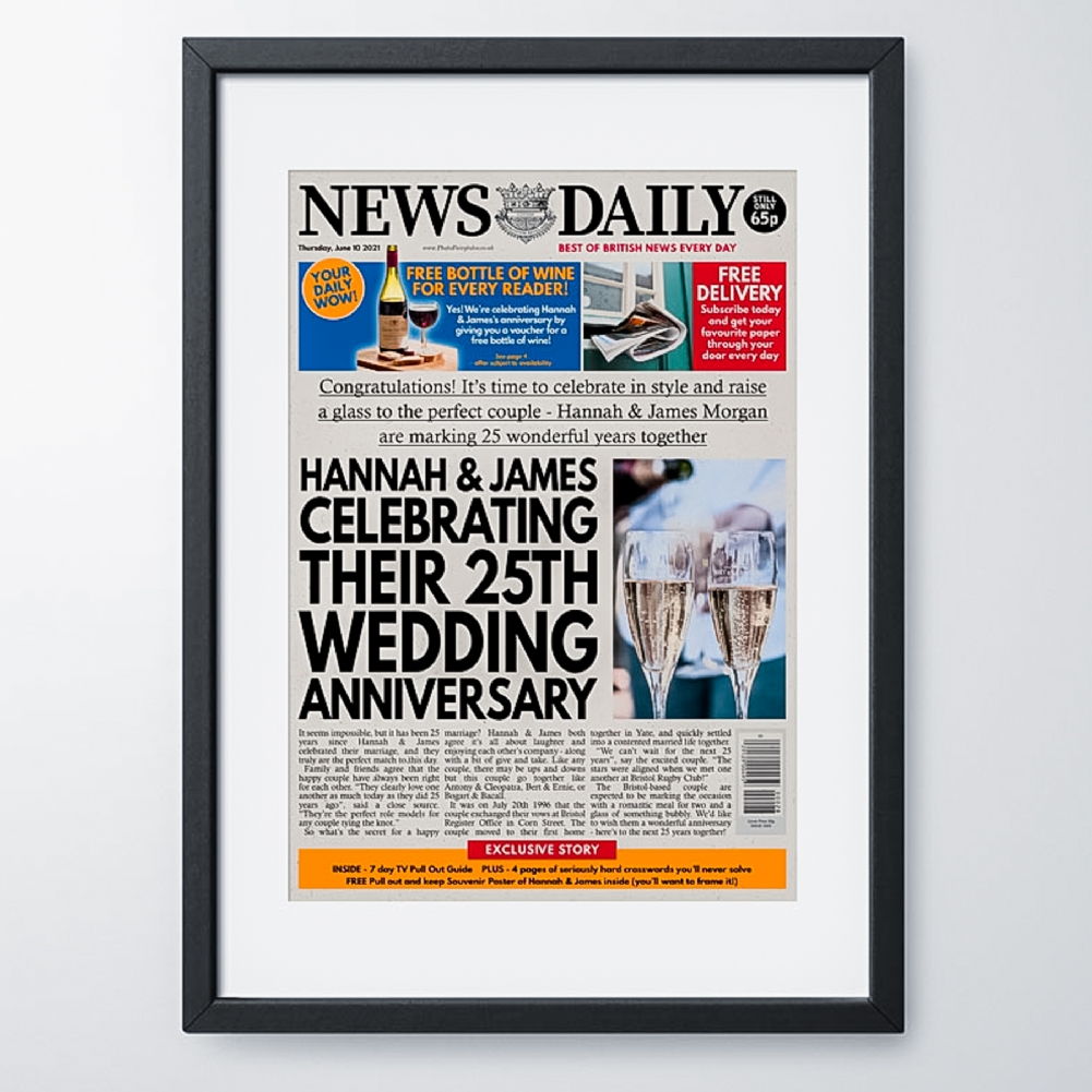 Photo Fairy Tales Personalised "Anniversary" Newspaper Front Page