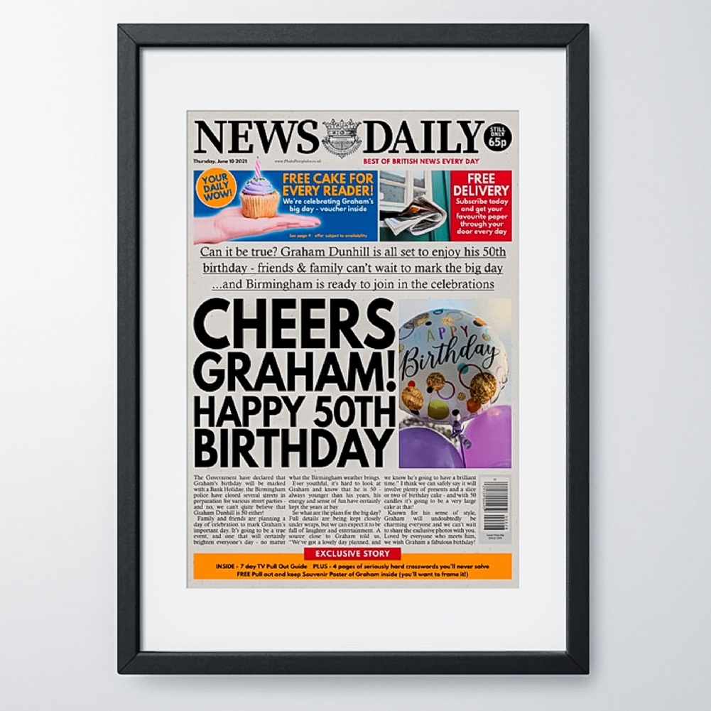 Photo Fairy Tales Personalised "Birthday" Newspaper Front Page