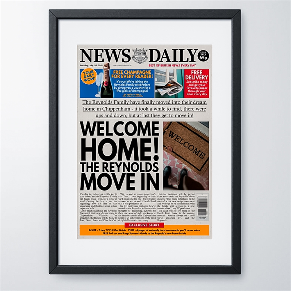 Photo Fairy Tales Personalised "New Home" Newspaper Front Page