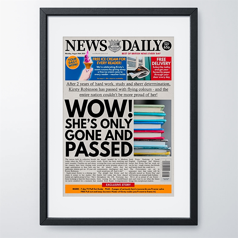 Photo Fairy Tales Personalised "Graduation" Newspaper Front Page