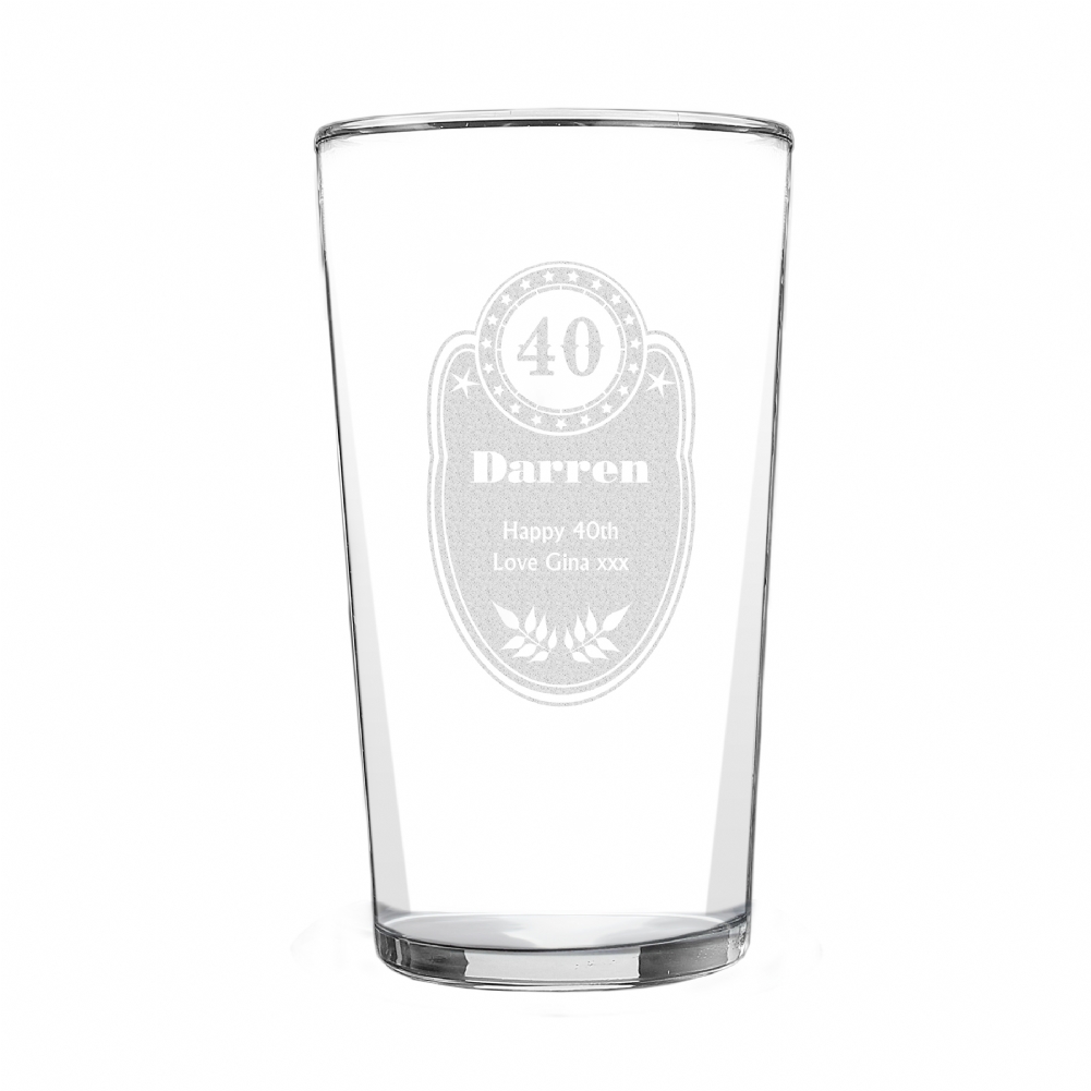 Personalised Memento Co Men's Birthday Personalised Pint Glass