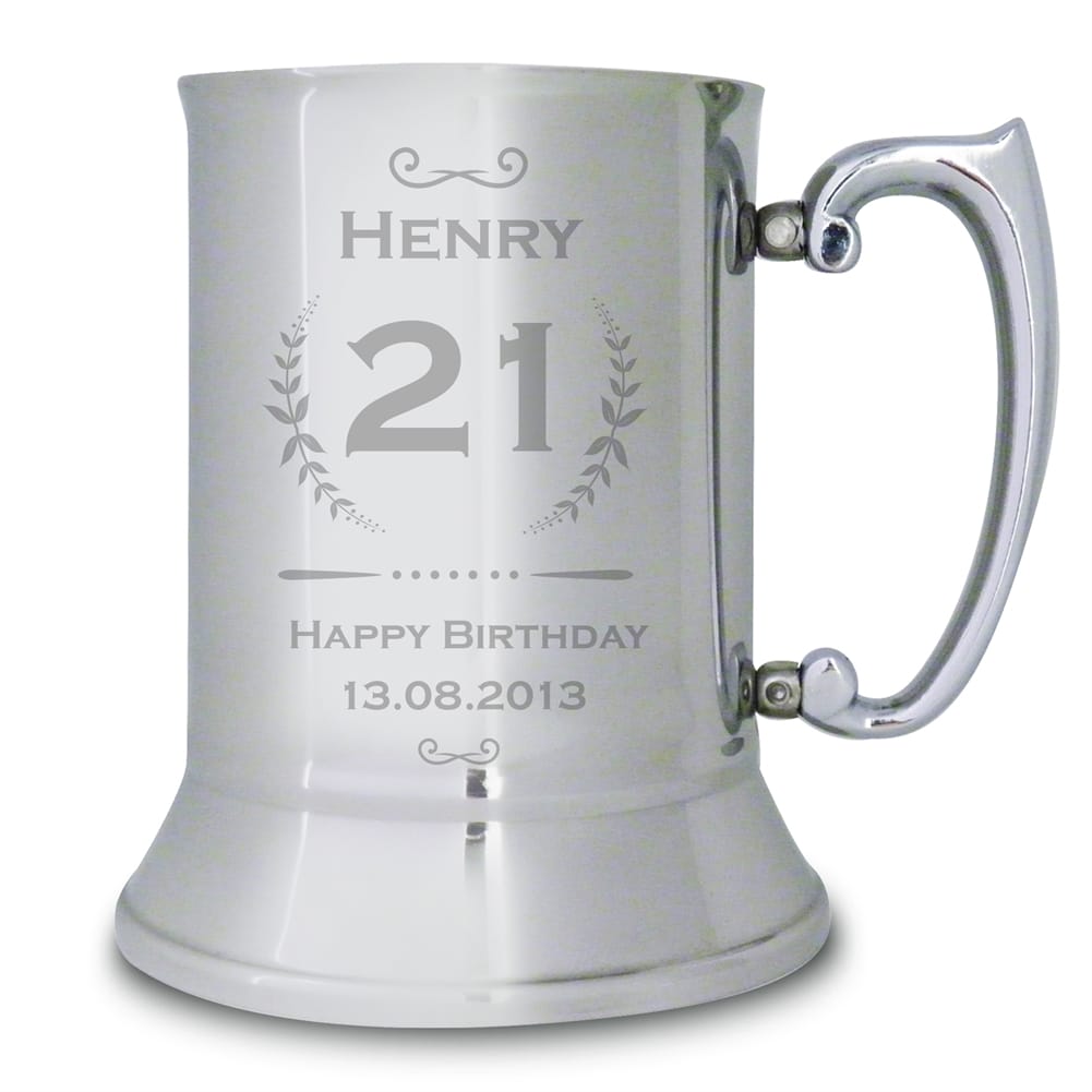 Personalised Memento Co Age Crest Personalised Stainless Steel Tankard