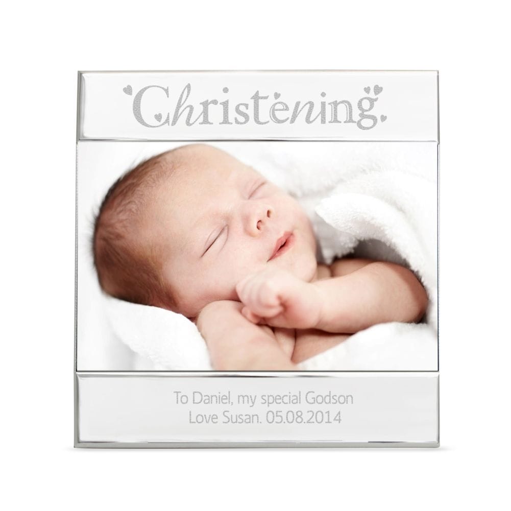 Personalised Memento Co Silver Personalised Christening Photo Frame