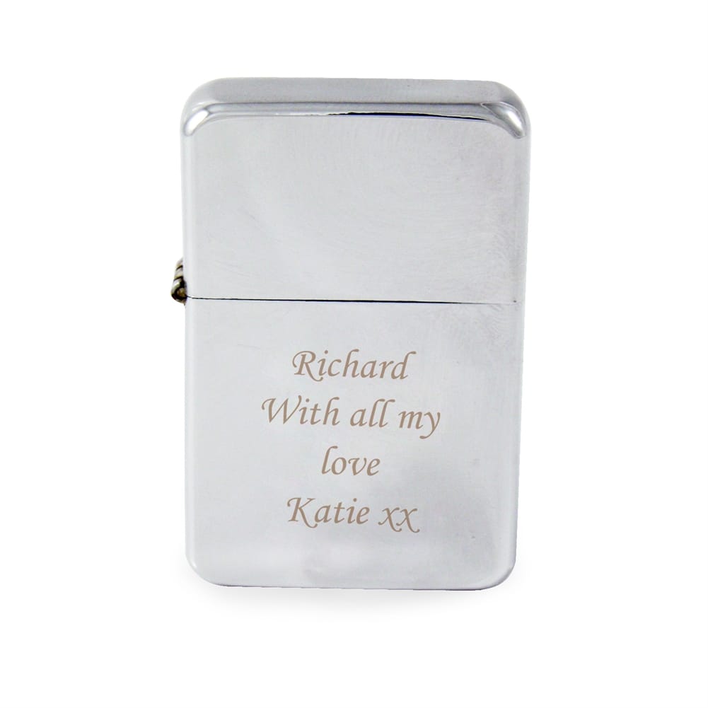 Personalised Memento Co Men's Silver Personalised Lighter