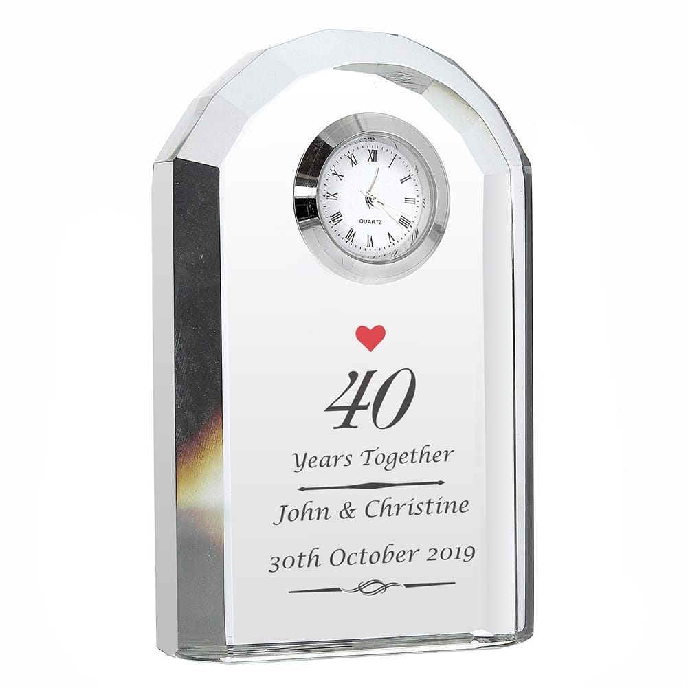 Personalised Memento Co Red Personalised Ruby Anniversary Clock