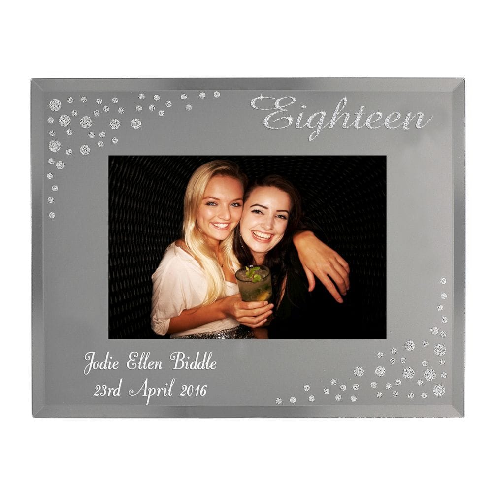 Personalised Memento Co Personalised 18Th Birthday Diamante Glass Photo Frame