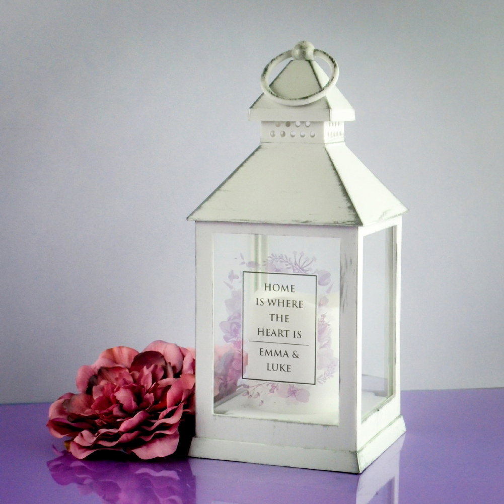 Personalised Memento Co White/Orange/Light Personalised Soft Watercolour Lantern