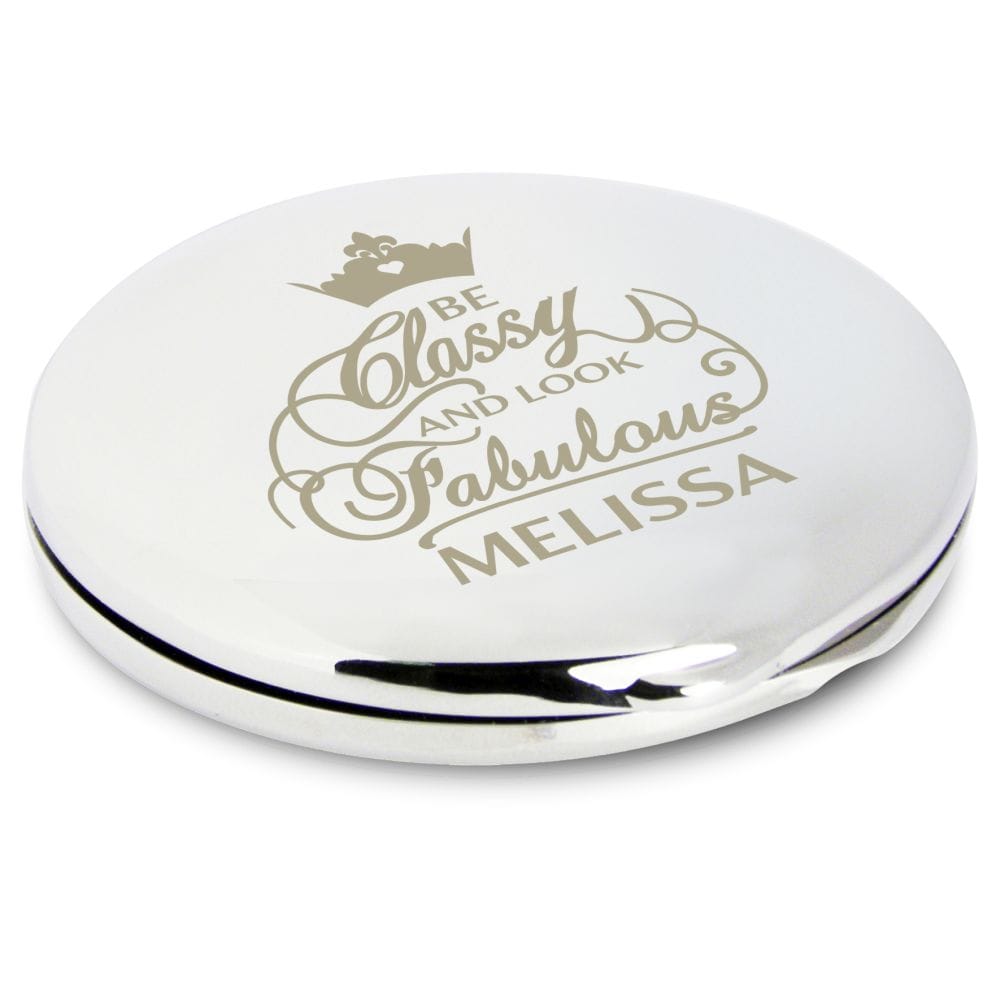 Personalised Memento Co Girls Classy & Fabulous Personalised Compact Mirror