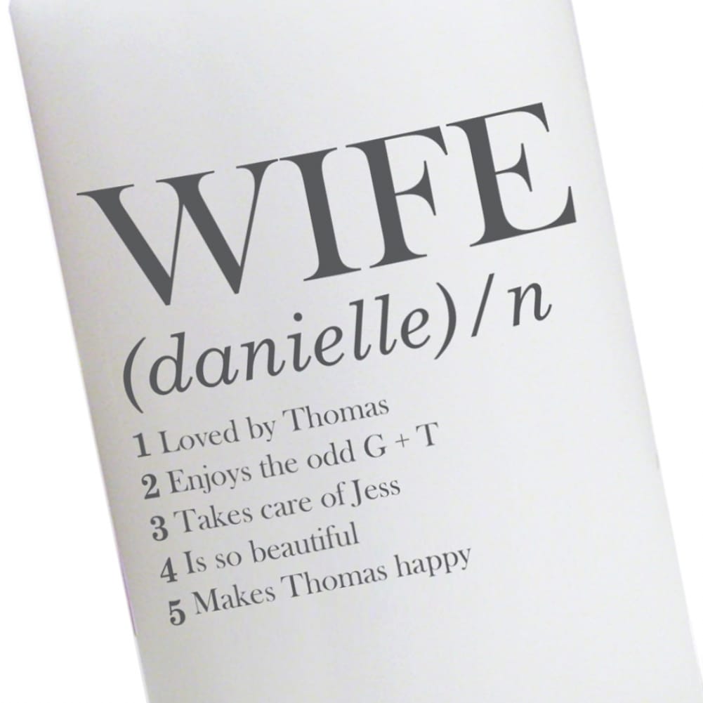 Personalised Memento Co Women's Personalised Wife Definition Candle
