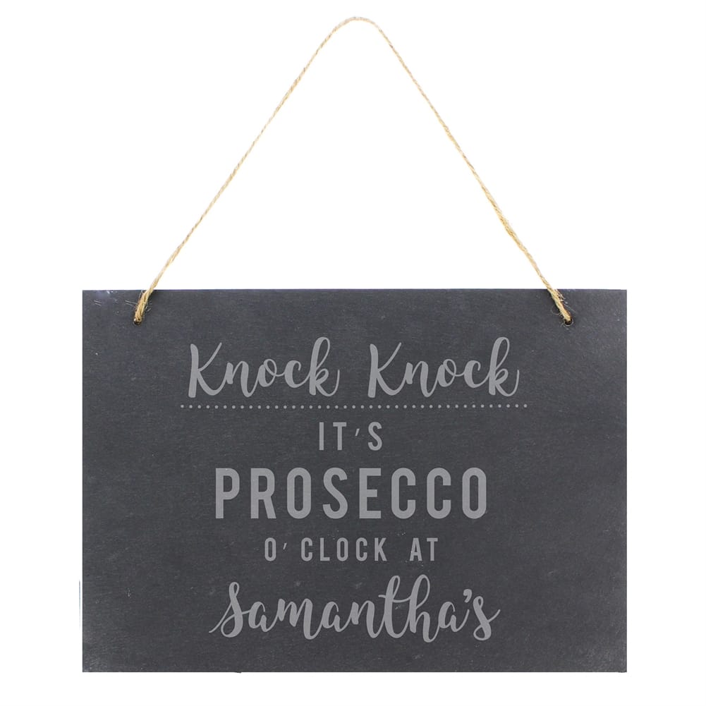 Personalised Gin or Prosecco Hanging Slate Sign (Prosecco) Personalised Gin or Prosecco Hanging Slate Sign (Prosecco)