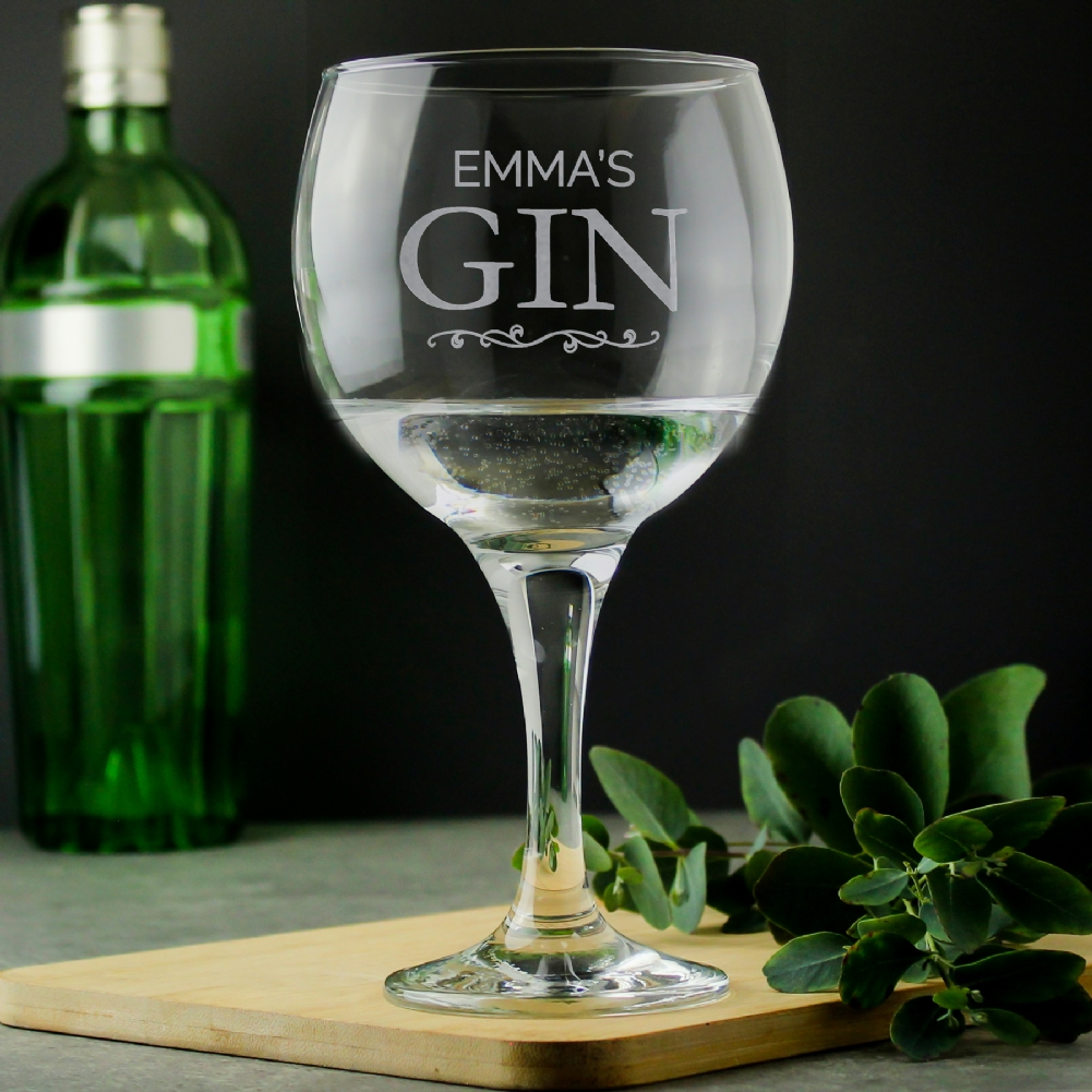 Personalised Memento Co Pink Personalised Gin Balloon Glass