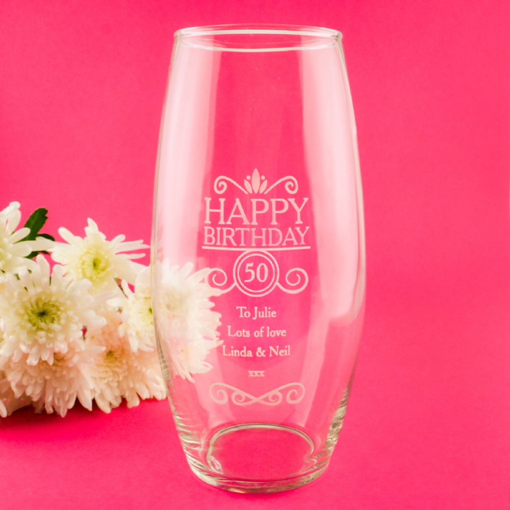 Personalised Memento Co Personalised Birthday Vase
