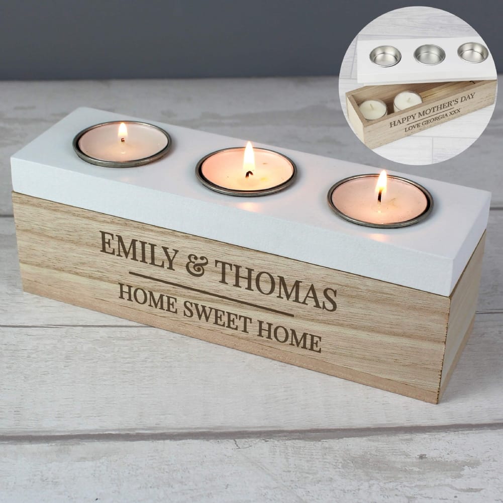 Personalised Memento Co Light Personalised Classic Triple Tea Box