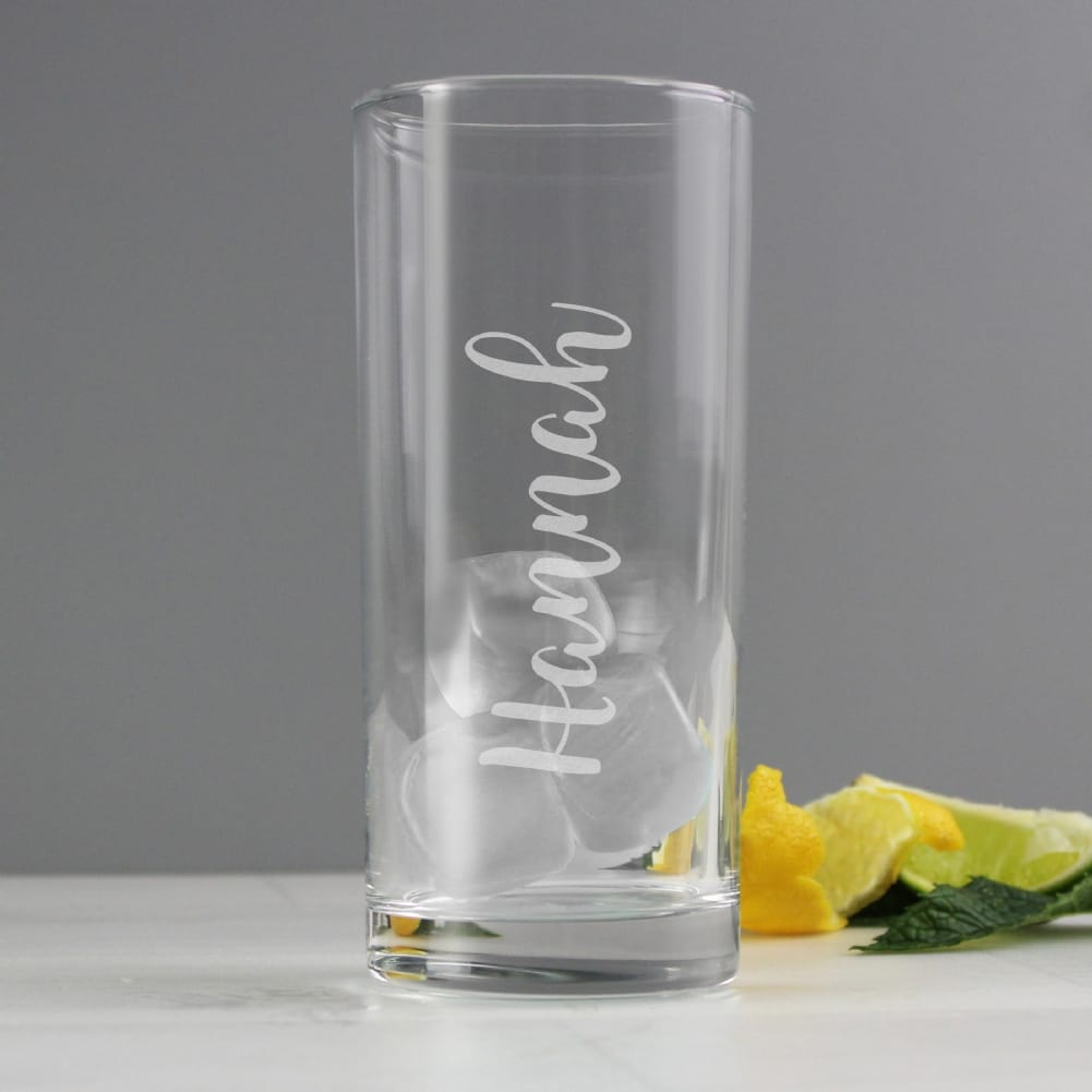 Personalised Memento Co Silver Personalised Engraved Hi Ball Glass With Name