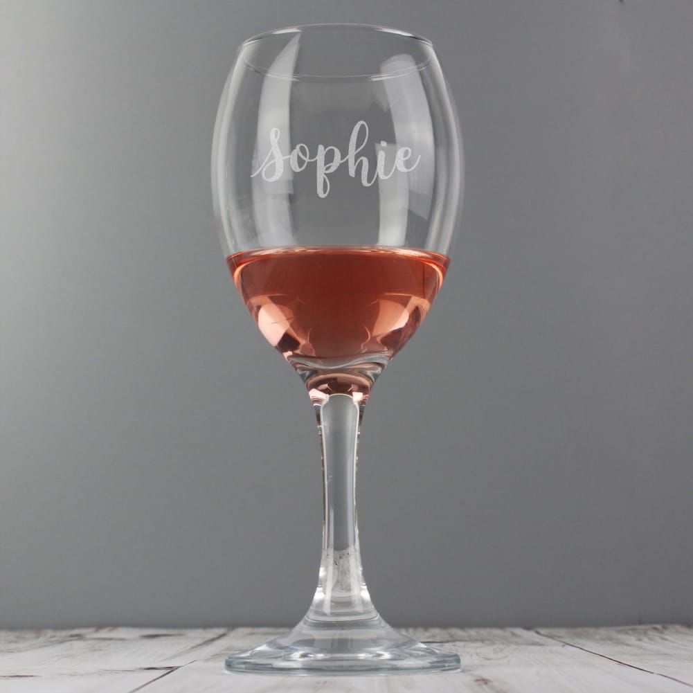 Personalised Memento Co Silver Personalised Engraved Wine Glass With Name
