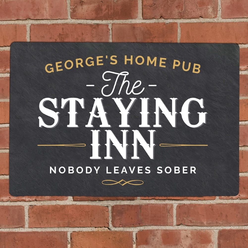 Personalised Memento Co Personalised Staying Inn Metal Sign