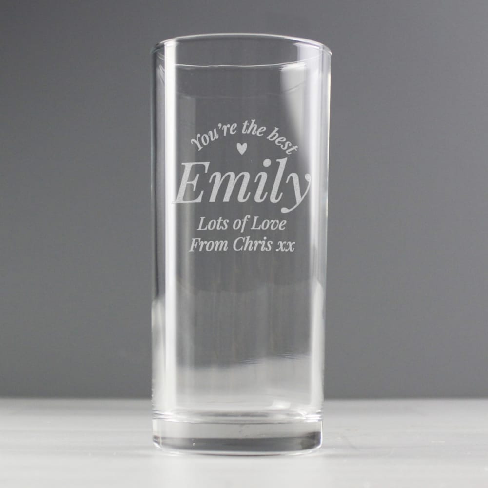 Personalised Memento Co Silver Personalised You Are The Best Glasses (Hi Ball)
