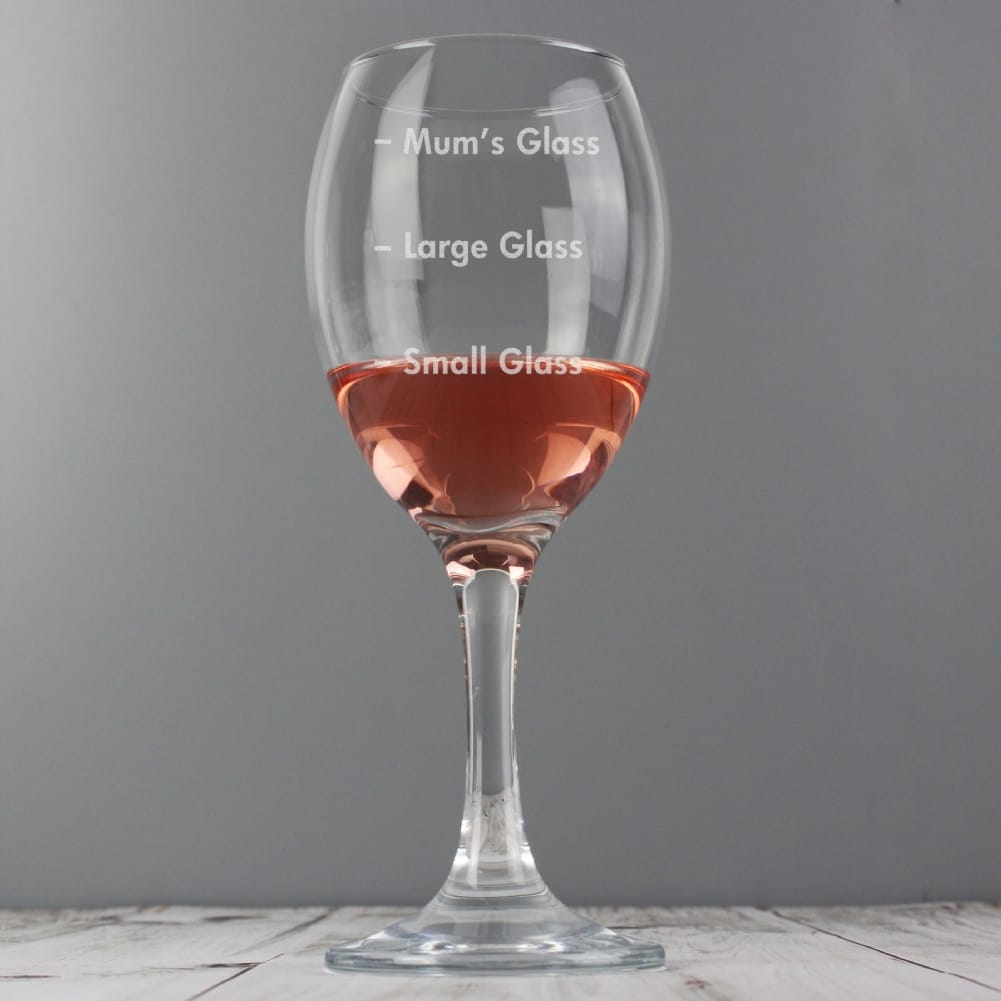 Personalised Memento Co White/Red/Silver Personalised Measures Wine Glass