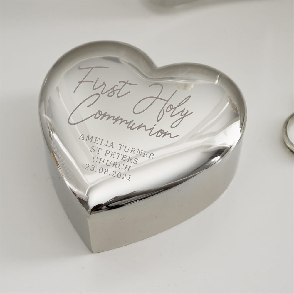 Personalised Memento Co Personalised First Holy Communion Heart Trinket Box