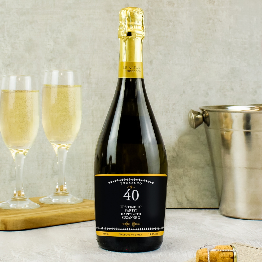 Personalised Memento Co Peach Personalised 40Th Birthday Bottle Of Prosecco