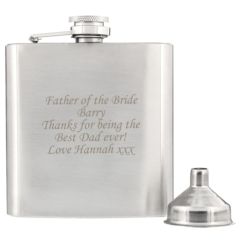 Personalised Memento Co Personalised Stainless Steel Hip Flask