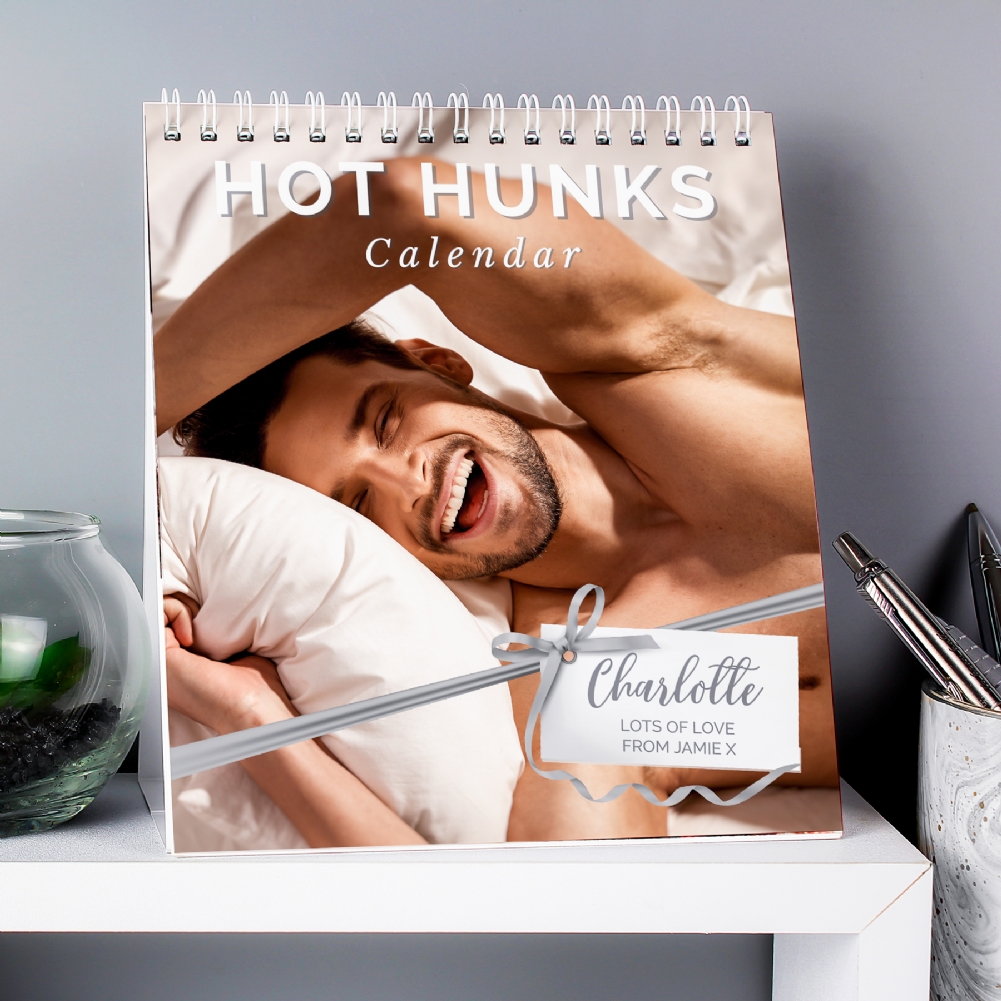 Personalised Memento Co Personalised Hot Hunks Desk Calendar