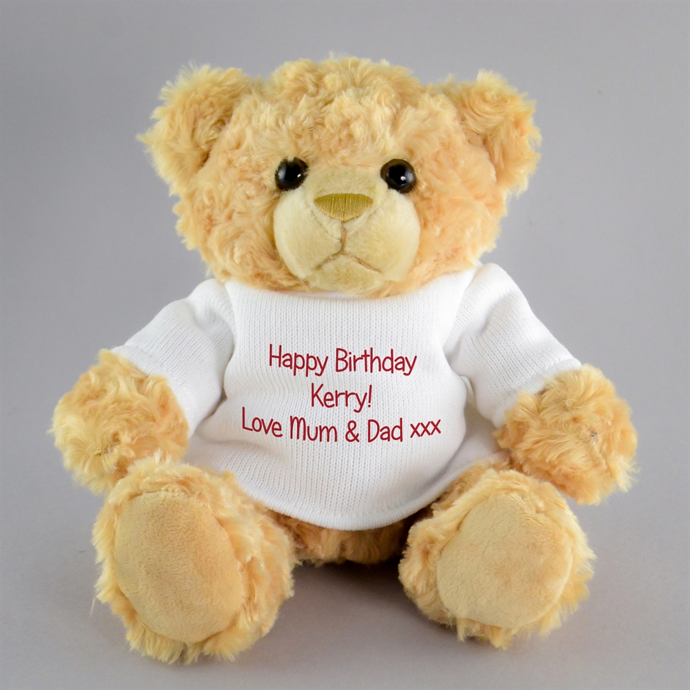 Fmad Pmc White/Black/Pink Personalised Teddy Message Bear
