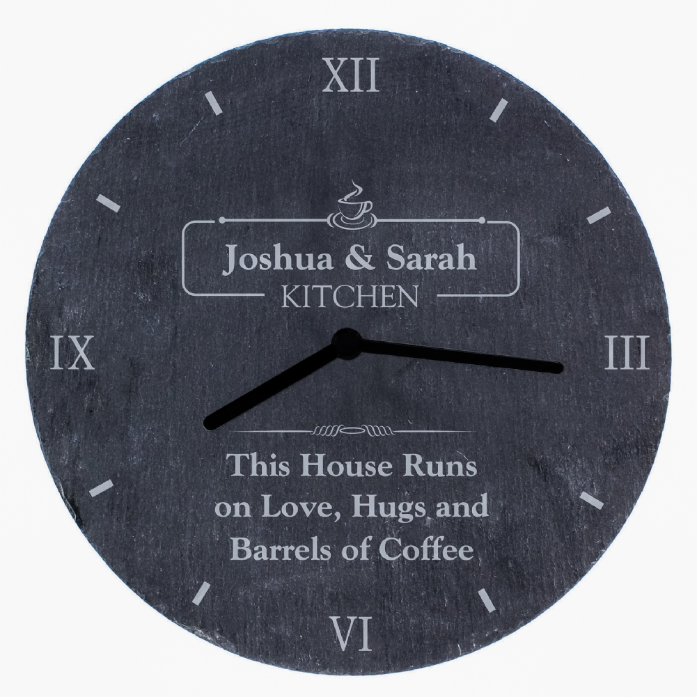 Personalised Memento Co Personalised Kitchen Slate Clock