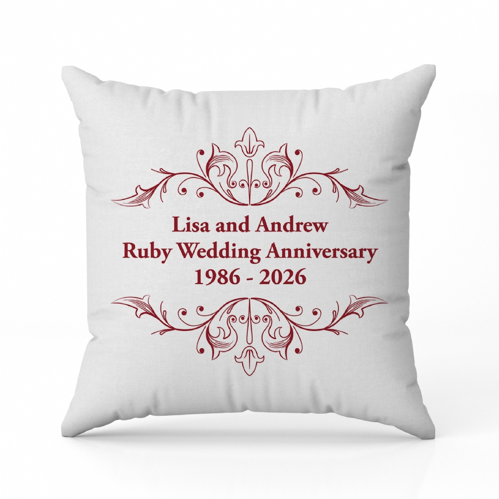Fmad Pmc Personalised Ruby Anniversary Cushion