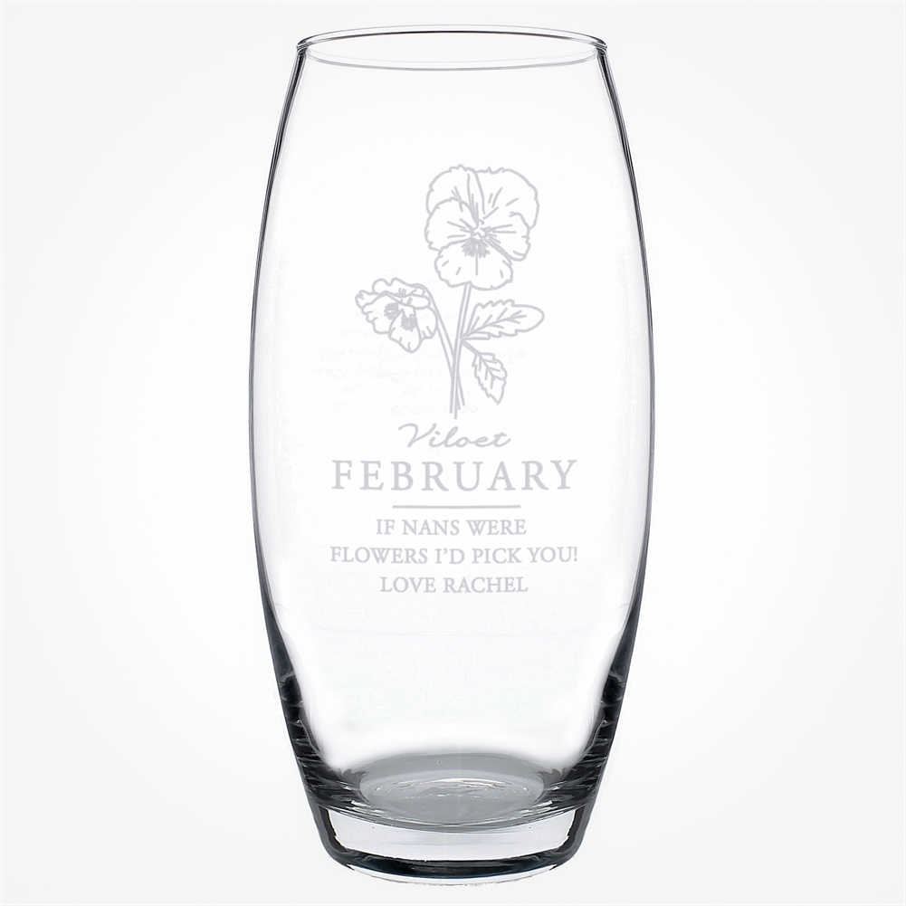 Personalised Memento Co Personalised Birth Flower Bullet Vases (February)
