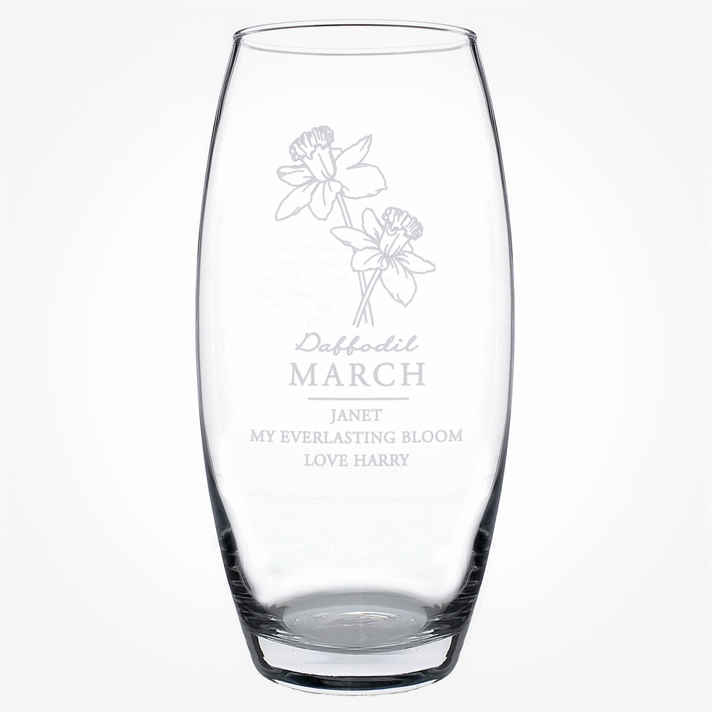 Personalised Memento Co Personalised Birth Flower Bullet Vases (March)