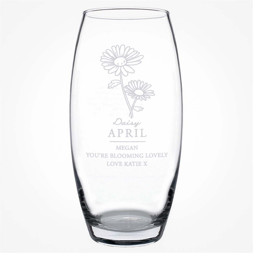 Personalised Memento Co Personalised Birth Flower Bullet Vases (April)