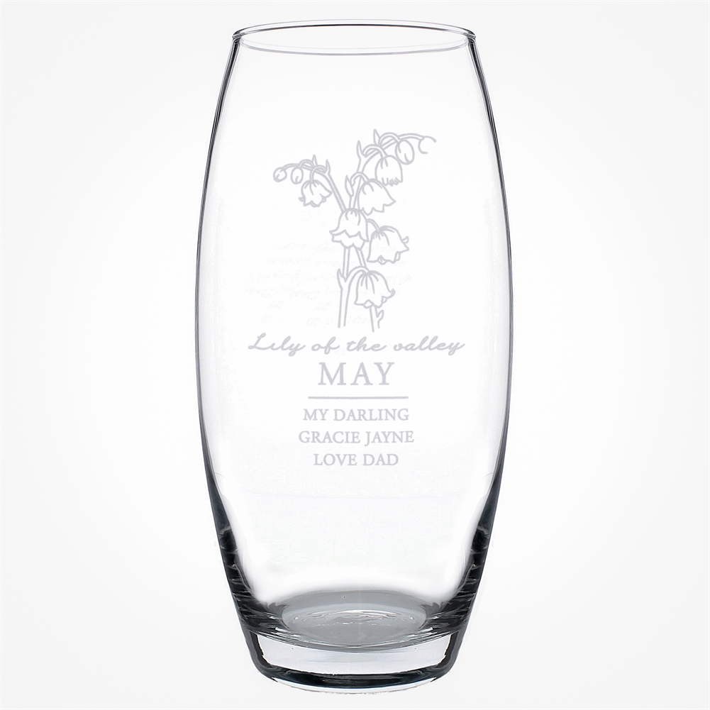 Personalised Memento Co Personalised Birth Flower Bullet Vases (May)