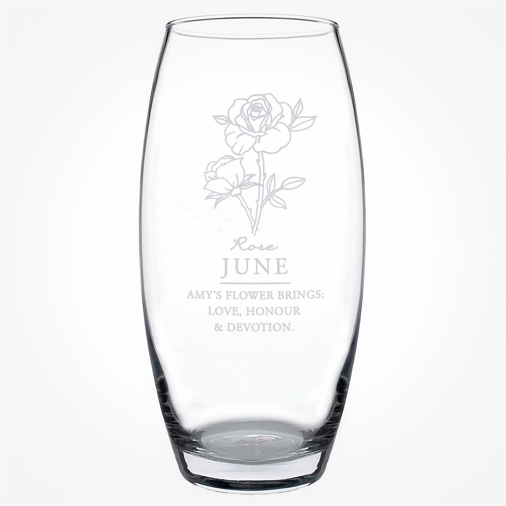 Personalised Memento Co Personalised Birth Flower Bullet Vases (June)