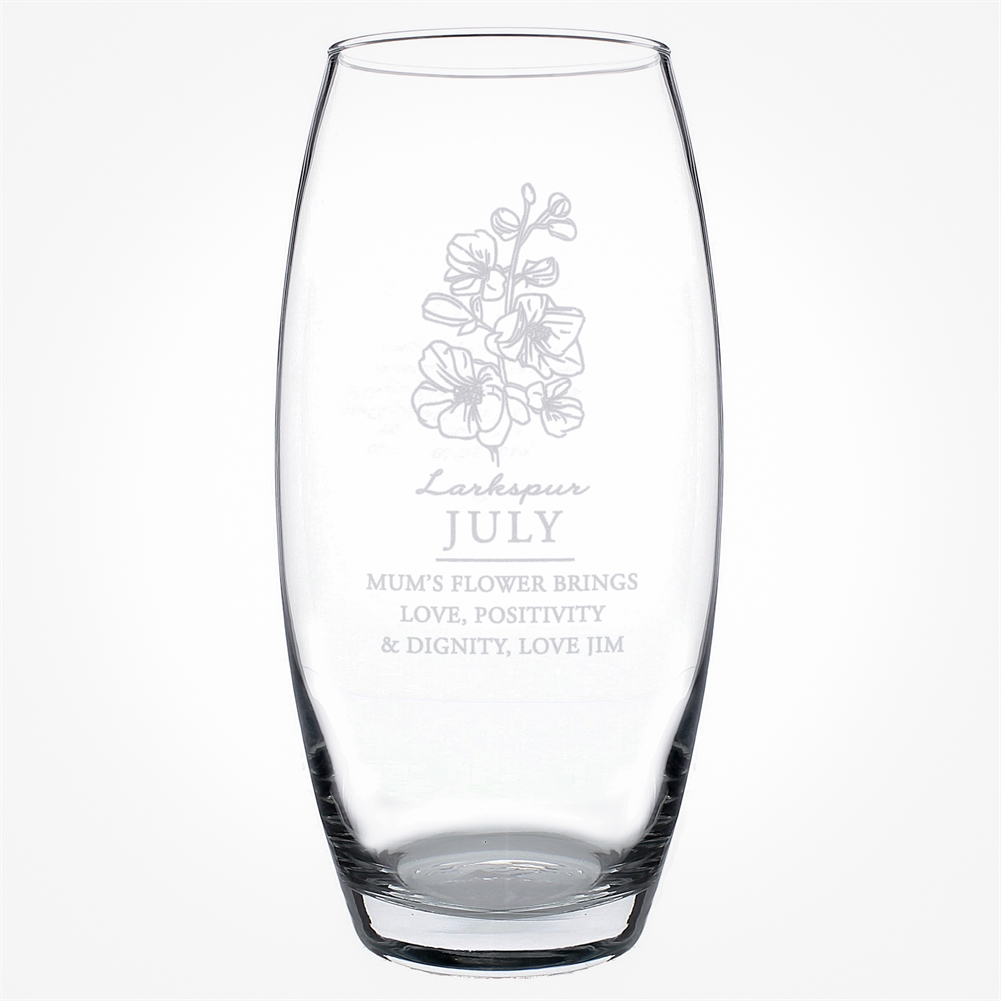 Personalised Memento Co Personalised Birth Flower Bullet Vases (July)