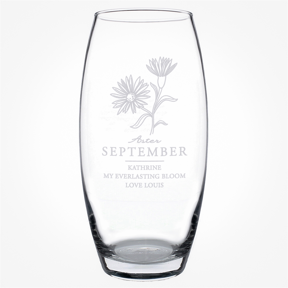 Personalised Memento Co Personalised Birth Flower Bullet Vases (September)