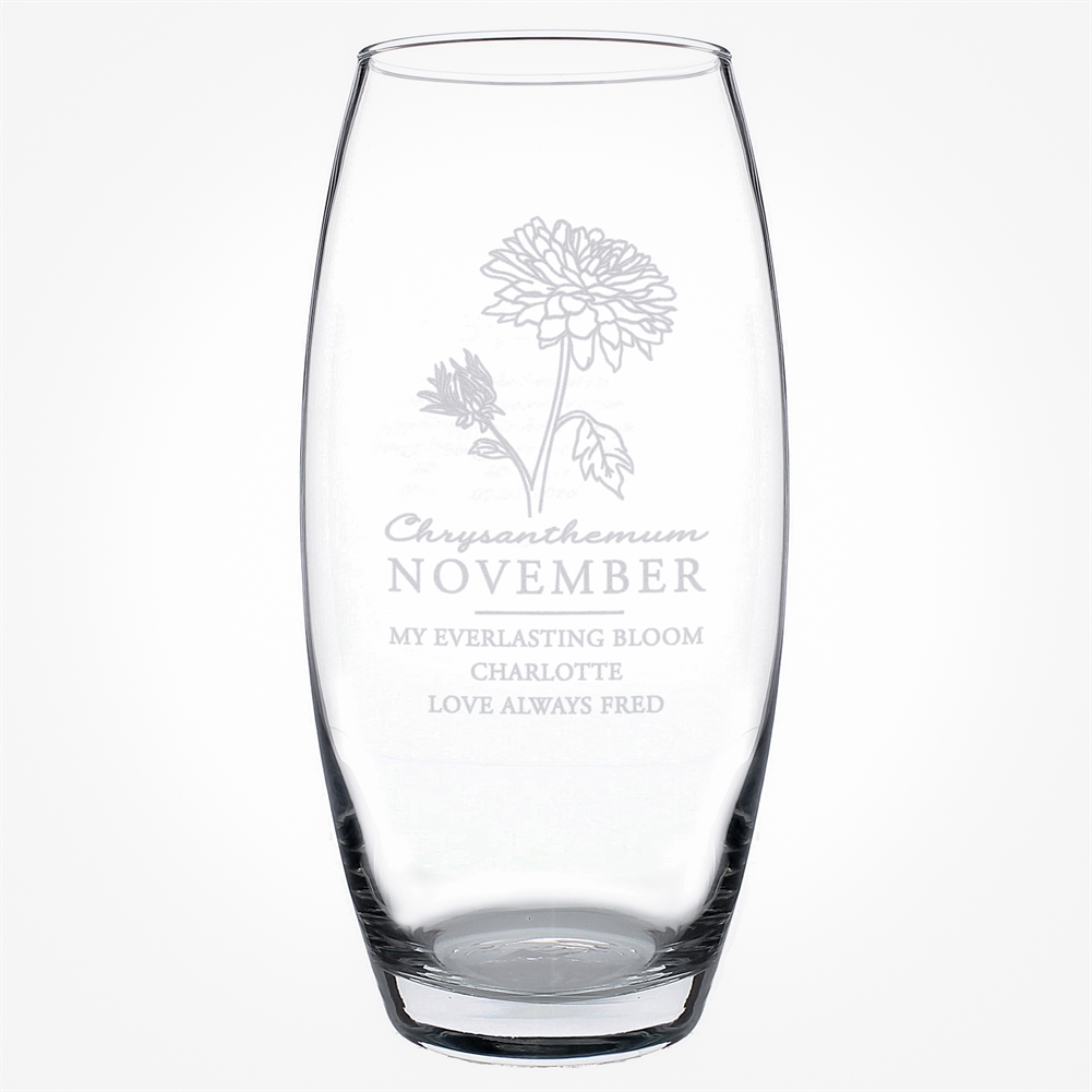 Personalised Memento Co Personalised Birth Flower Bullet Vases (November)