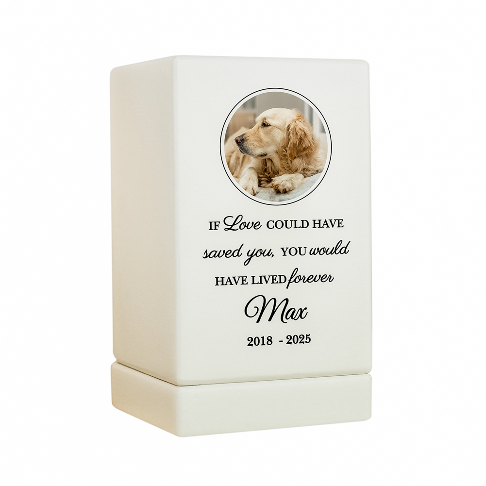 Personalised Memento Co Tge - Personalised Pet Photo Upload Small Wooden Urn