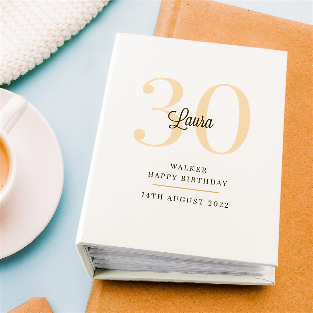 Personalised Memento Co Personalised 30Th Birthday 6X4 Photo Album With Sleeves